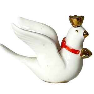 Ceramic Bird Figurine with Gold Accents candle Hugger 1958